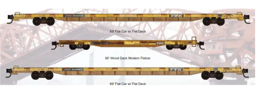 MicroTrains Line 983 02 260 - N SCALE TTX Flat Car w/Bridge Loads 3-pk