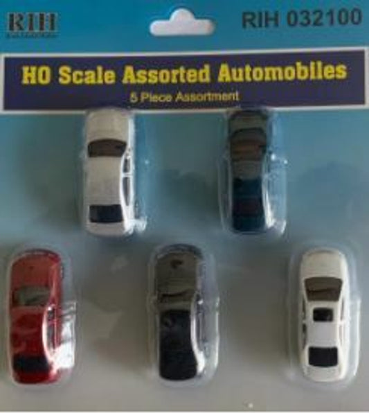 RIH (Rock Island Hobby) 5 Automobiles HO Scale