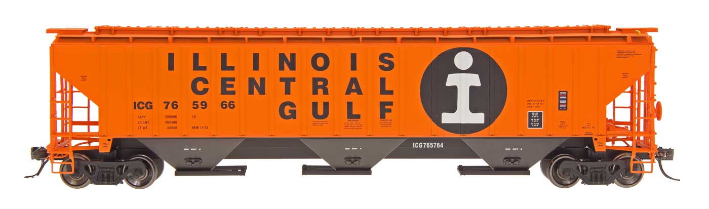 Intermountain 4750 Rib Sided 3-Bay Hopper Illinois Central Gulf #765363 HO Scale