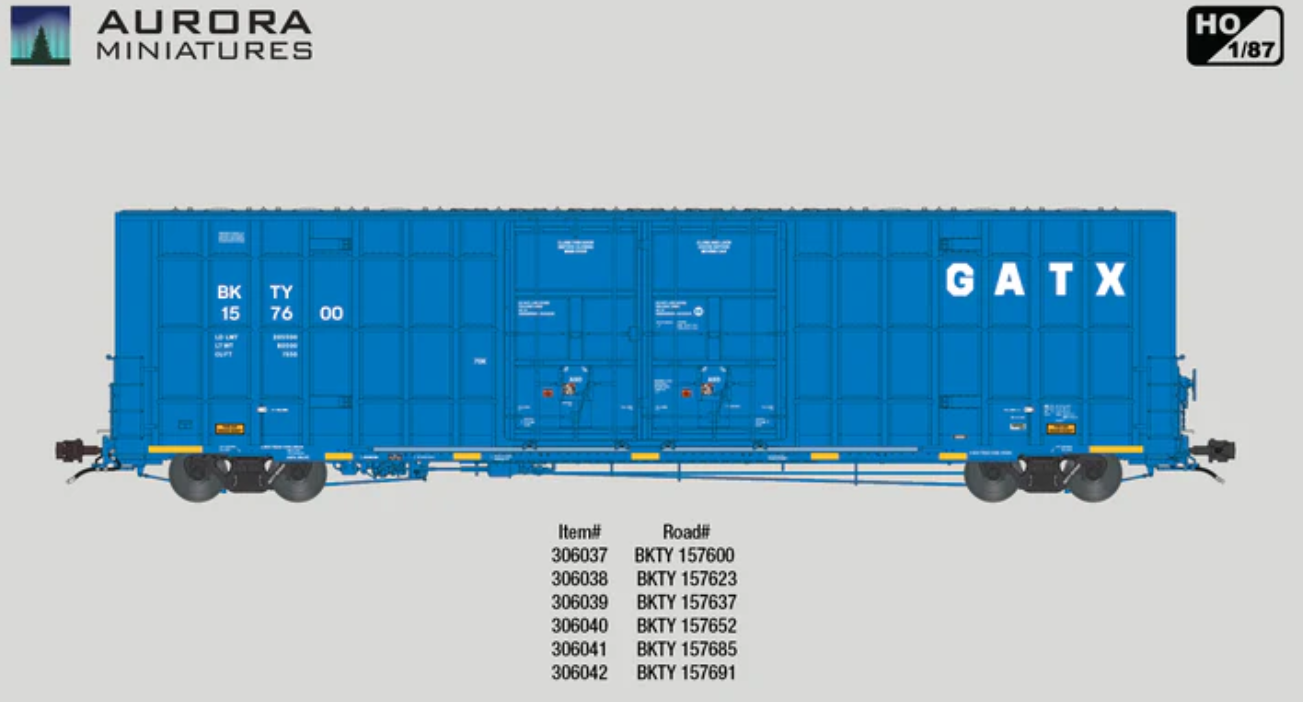 Aurora Miniatures HO Greenbrier 7550 60' Boxcar BKTY #157623