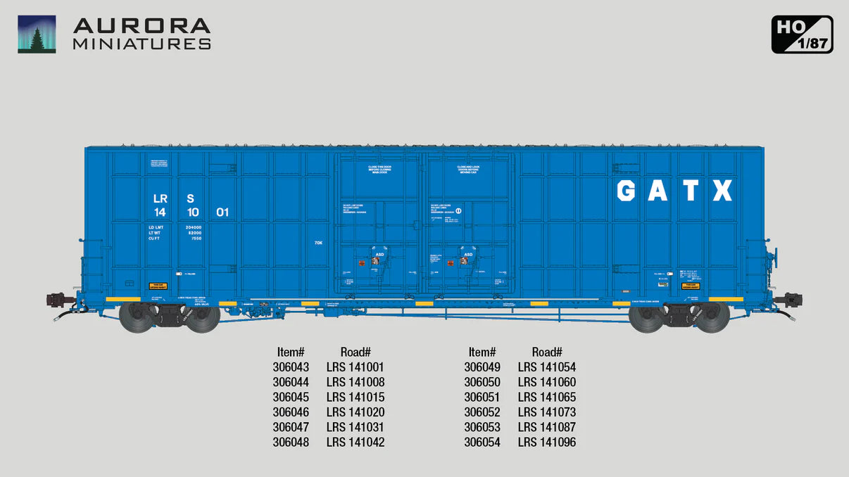 Aurora Miniatures HO Greenbrier 7550 60' Boxcar LRS #141073