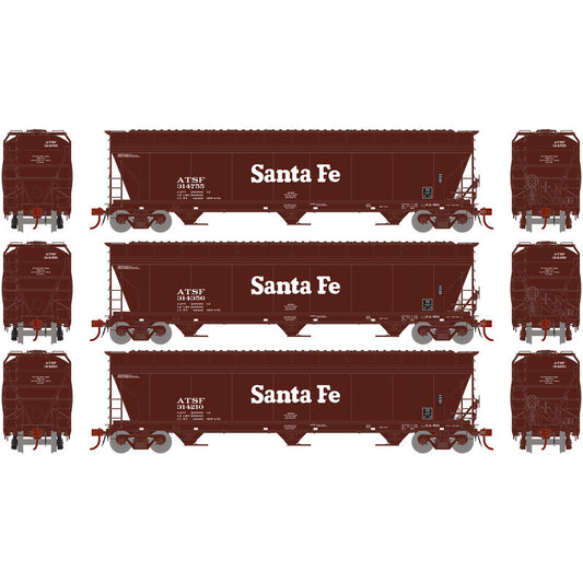 Athearn Genesis 4600 Covered Hopper 3-pack Santa Fe HO Scale