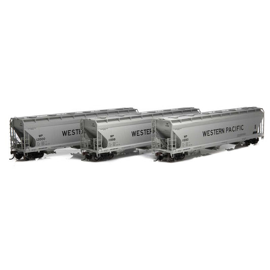 Athearn Genesis HO Scale 4600 Covered Hopper 3-Pack Western Pacific
