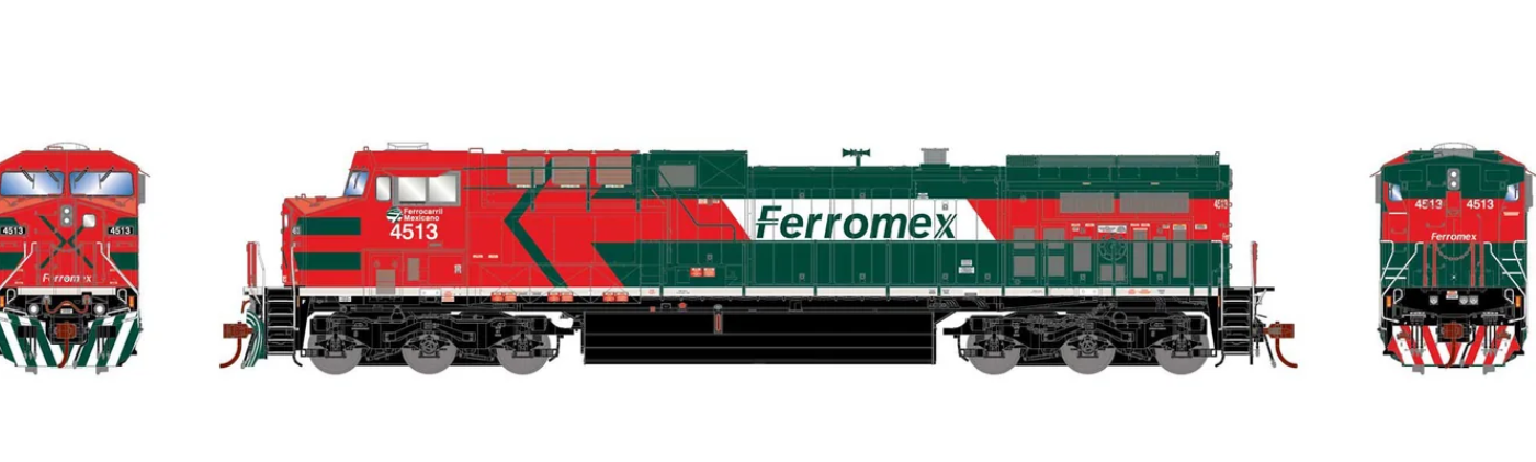 Athearn Genesis ATHG31786 HO Scale - AC4400CW Locomotive DCC/Sound Ferromex FXE #4513