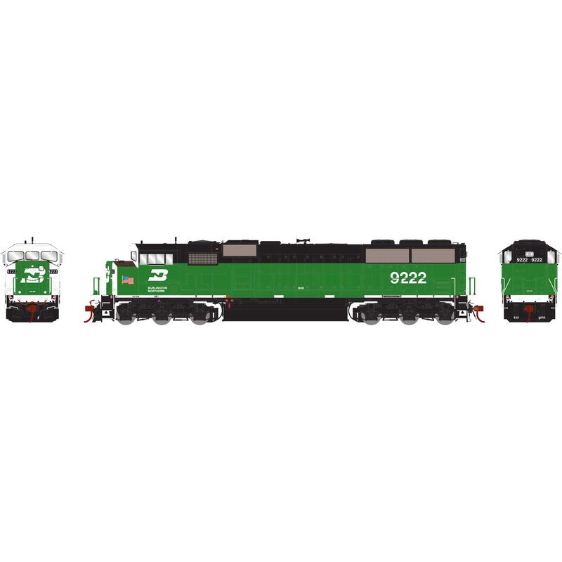 Athearn Genesis SD60M "Tri-Clops" DCC & Sound Tsunami 2 Burlington Northern #9222 HO Scale