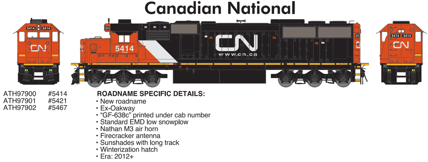 Athearn SD60 DCC Ready Canadian National #5421 HO Scale