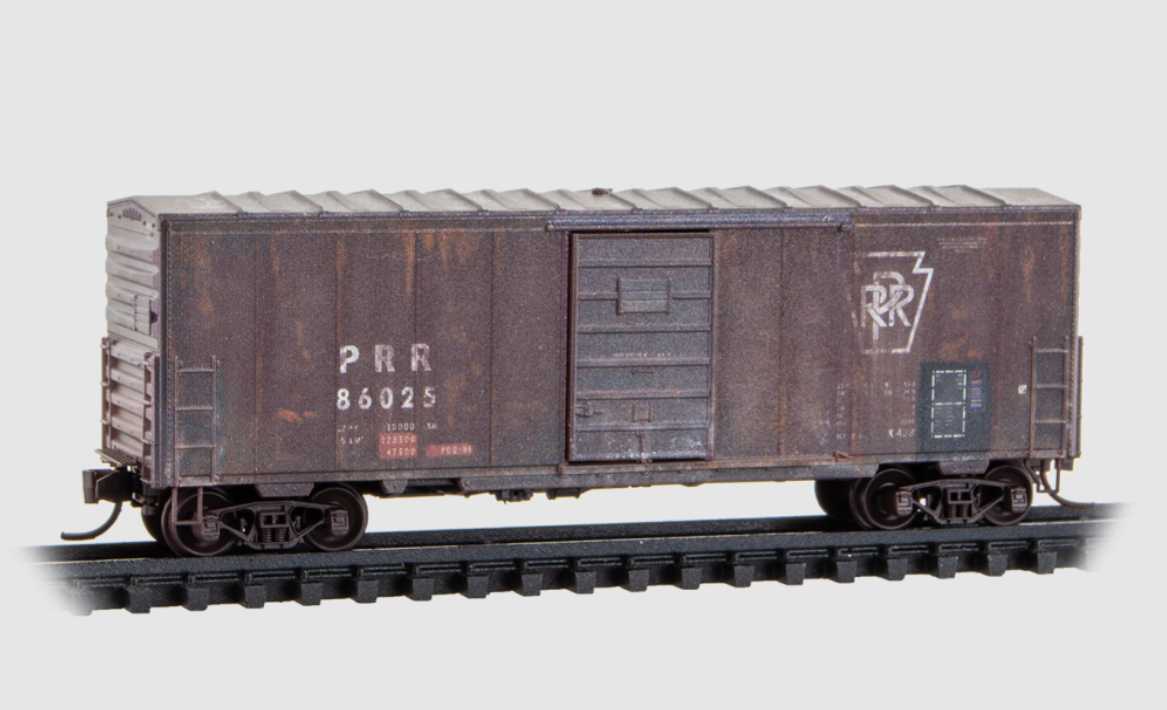 Micro-Trains by Atlas 024 144 620 N Scale - 40' Boxcar Weathered PRR #86025