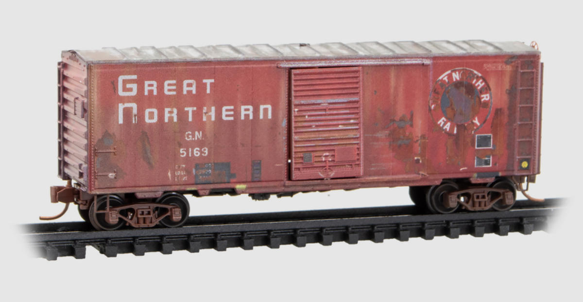 Micro-Trains by Atlas 073 144 360  N Scale - 40' Boxcar Weathered Great Northern #5169
