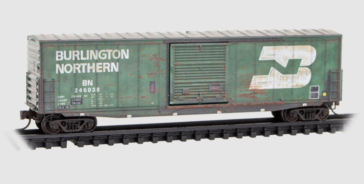 Micro-Trains by Atlas 180 144 480 N Scale - 50' Boxcar Weathered Burlington Northern #246038