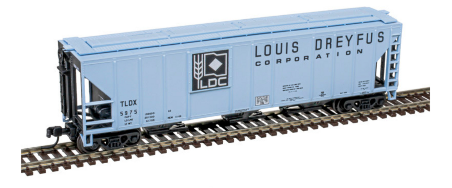 Atlas Master 50006802 N Scale - PS4427 3-Bay Covered Hopper Louis Dreyfus (TLDX) (Blue/Black) #5975
