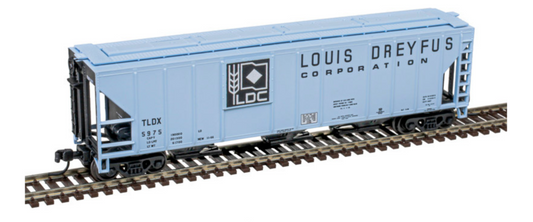 Atlas Master 50006800 N Scale - PS4427 3-Bay Covered Hopper  Louis Dreyfus (TLDX) (Blue/Black) #5944