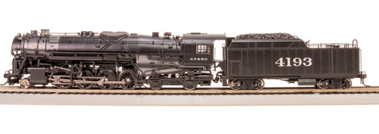 Broadway Limited Imports (BLI#7890) Steam Engine - ATSF 2-8-4 Berkshire, T1a #4193, 4-axle Tender, Spoked Main Driver Paragon4 Sound/DC/DCC, Smoke, HO Scale