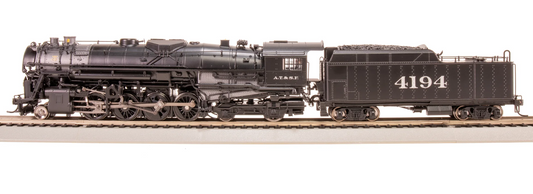 Broadway Limited BLI 7891 HO Scale - T1a 2-8-4 Berkshire Steam Engine DCC/Sound & Smoke 4-axle Tender, Spoked Main Driver, ATSF #4194