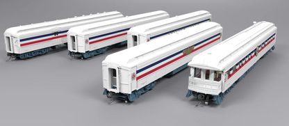Broadway Limited BLI9712 HO Scale 1947 Freedom Train Heavyweight 5-Car Passenger Set, 1947 Scheme