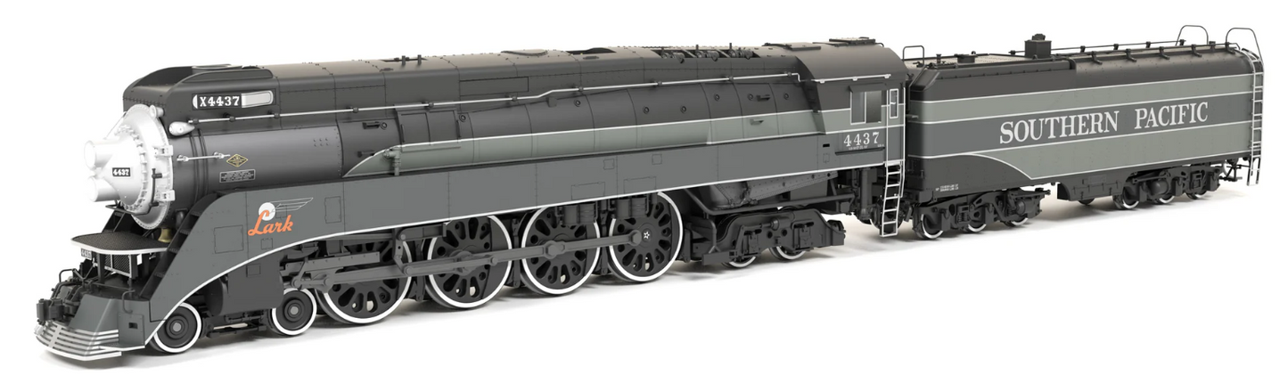 Broadway Limited BLI 9844 HO Scale - Southern Pacific GS-4 Steam Engine DCC/Sound & Smoke, "Lark" Two-Tone Gray Fantasy Paint #4437