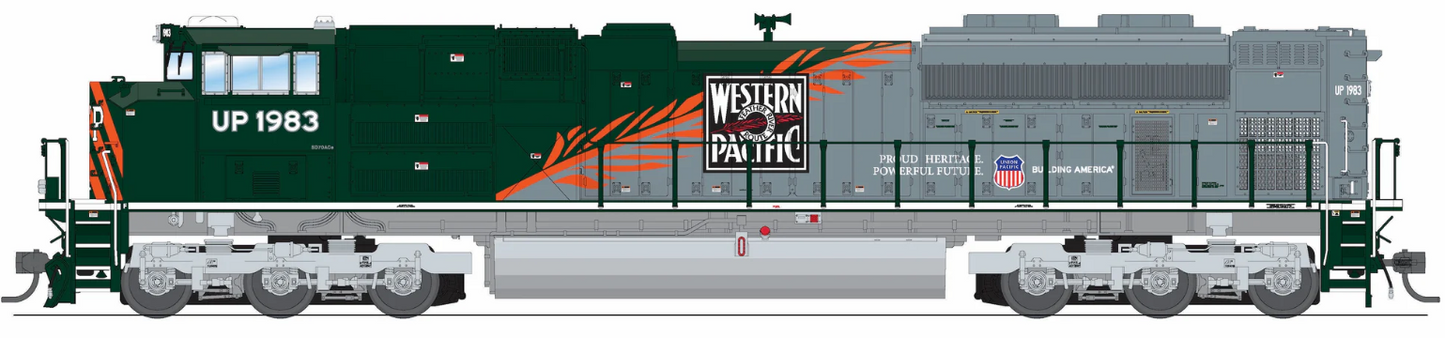 Broadway Limited Imports BLI SKU #9778 SD70ACe Western Pacific Heritage Paint #1983, Paragon4 Sound/DC/DCC, w/ Smoke, HO