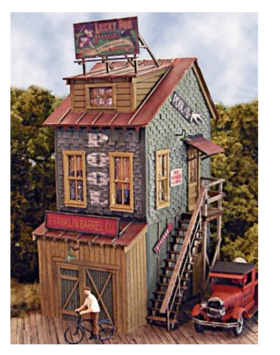 Bar Mills Scale Model Works 1140 HO Scale Chalky White's Billiard Parlor - Craftsman Kit