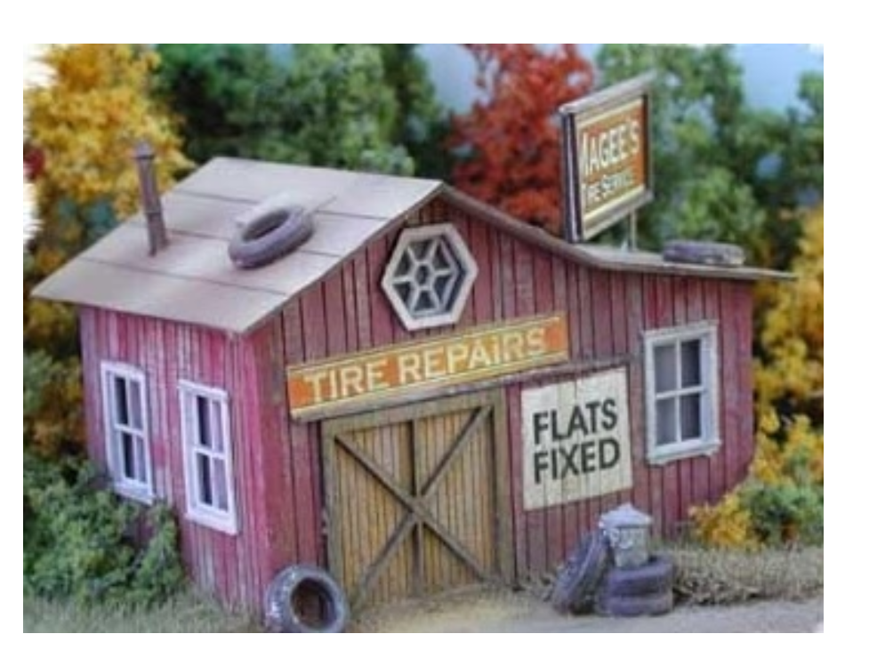 Bar Mills Scale Model Works 0772 HO Scale - Magee Tire Repair Laser Craftsman Kit