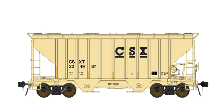 Class One Model Works FC01018 HO Scale - PS 3000CD Two-Bay Hopper CSX #224987