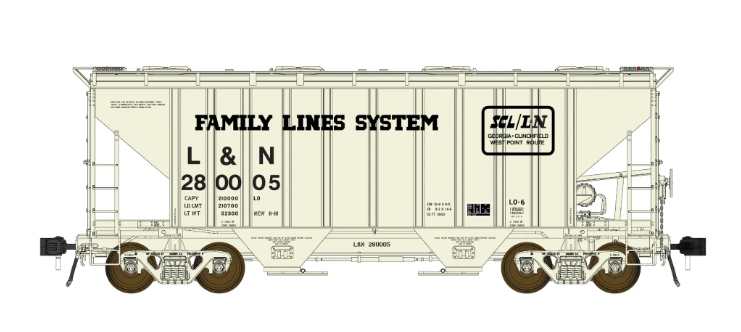 Class One Model Works FC01026 HO Scale - PS 3000CD Two-Bay Hopper L&N #280005