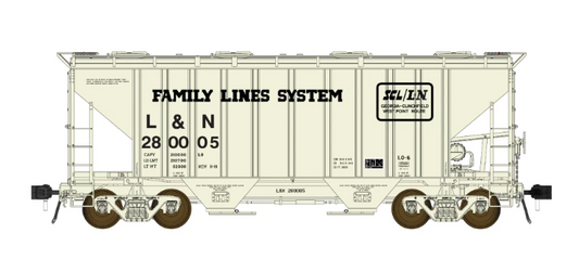 Class One Model Works FC01029 HO Scale - PS 3000CD Two-Bay Hopper L&N #280070