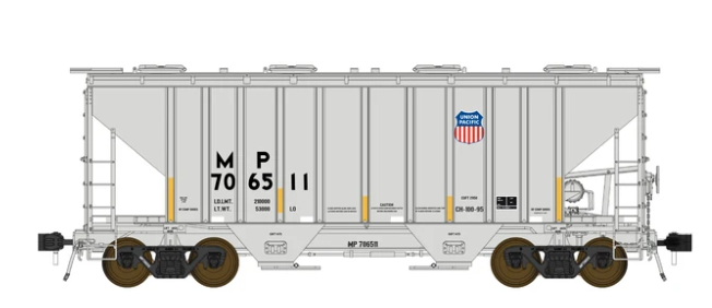 Class One Model Works FC01016 HO Scale - PS 3000CD Two-Bay Hopper MP/UP Merger #706511