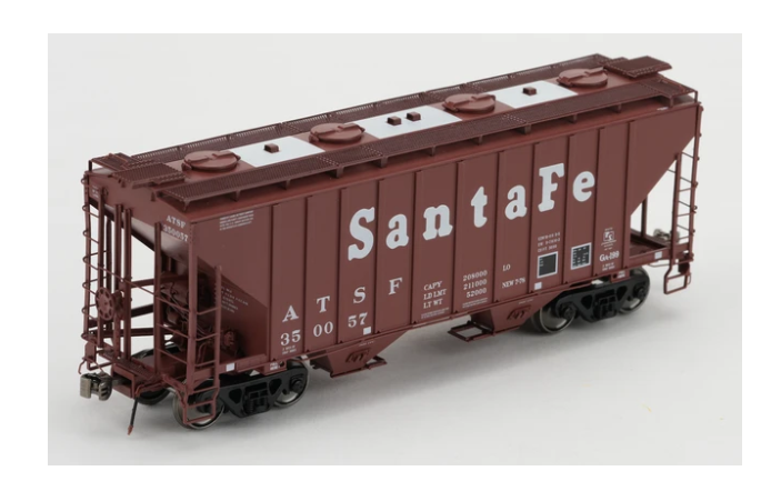 Class One Model Works FC01002 HO Scale - PS 3000CD Two-Bay Hopper Santa Fe ATSF #350061