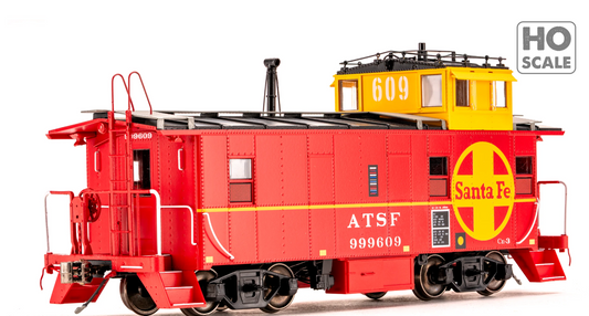 Class One Model Works - Peaked Roof Caboose Santa Fe #999609 HO Scale