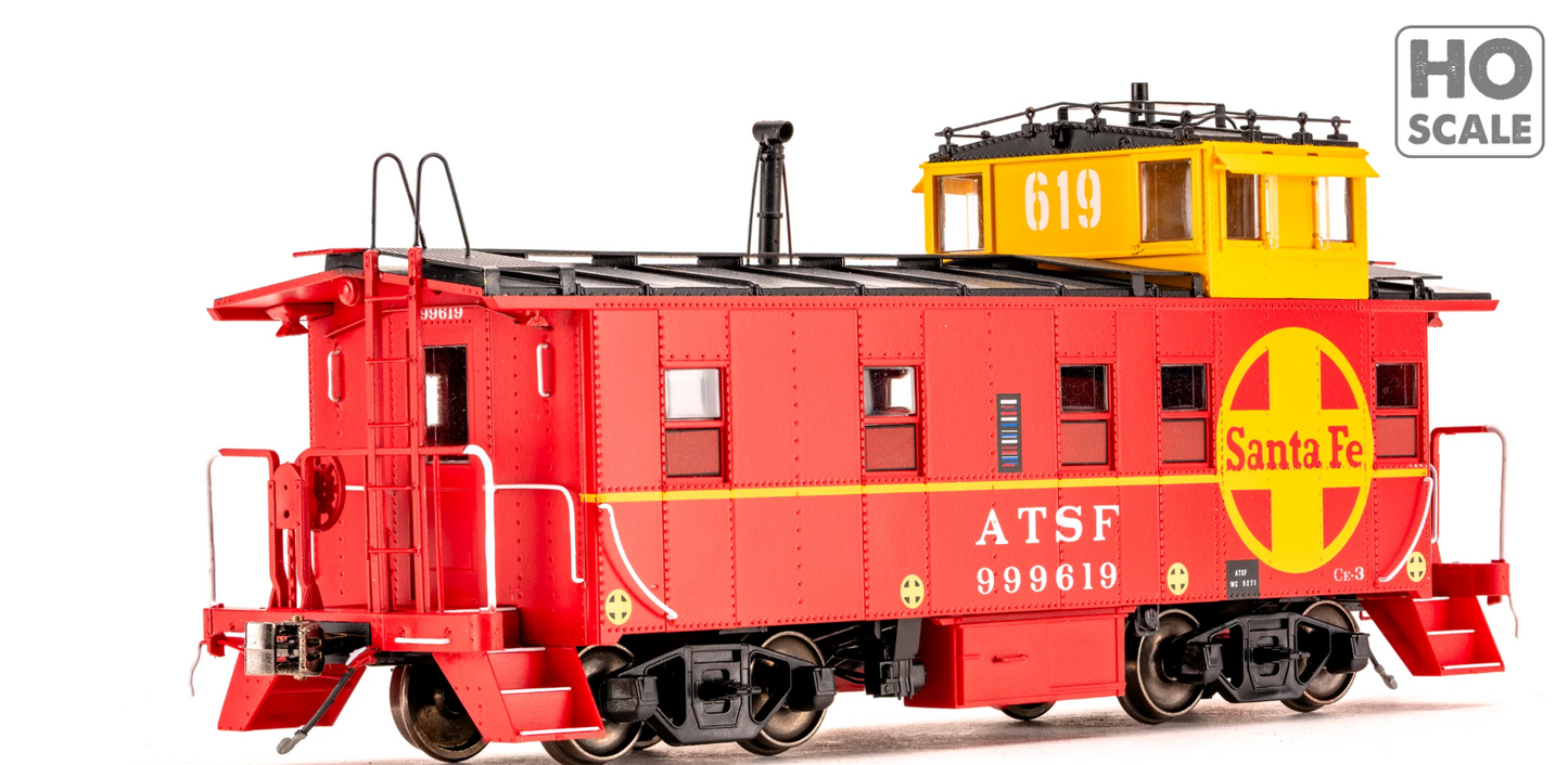 Class One Model Works - Peaked Roof Caboose Santa Fe #999619 HO Scale