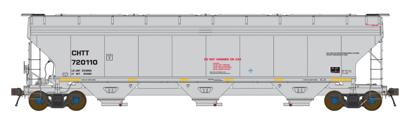 Class One Model Works FC00524 HO Scale 5200 3-Bay Covered Hopper CHTT #720110