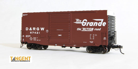 Tangent Scale Models PS-1 40' Mini-Hy Cube Boxcar DRG&W Original Brown 1967 #67421 HO Scale