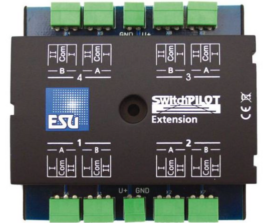 ESU 58781 SwitchPilot V1.0 Extension, 4 Twin Relays, DPDT Output, 2A Each