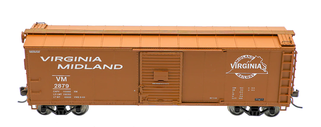 Homeshops /Atlas VM2825 HO Scale USRA Rebuilt Steel 40' Box Car Virginia Midland #2825