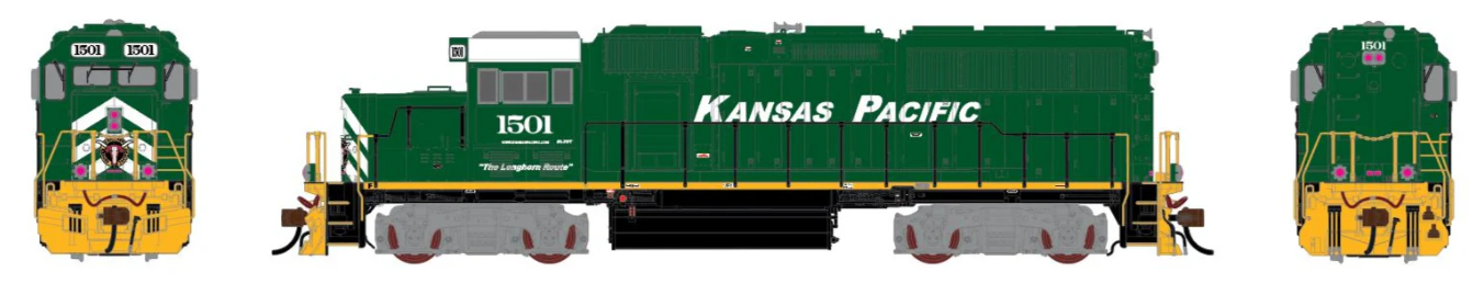 Homeshops / Prairie Shadows KP1501 HO Scale BL20-2 DCC/Sound Kansas Pacific #1501