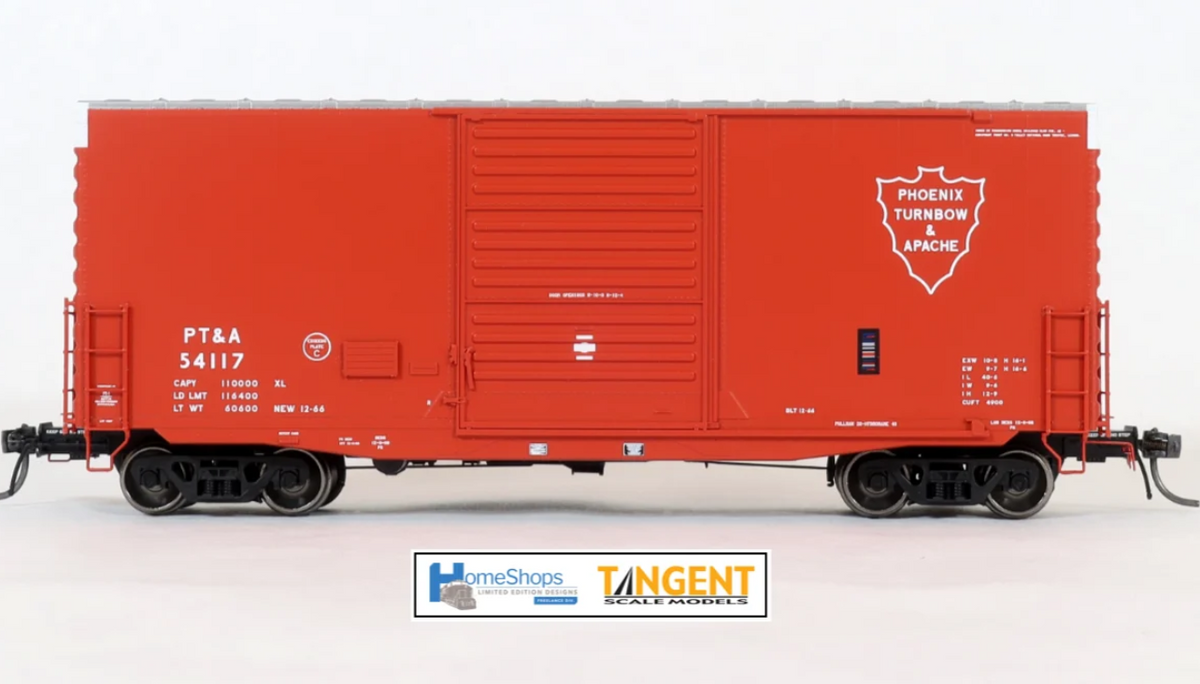 Homeshops /Tangent PTA54168 HO Scale PS40' Hy-Cube Box Car Phoenix Turnbow & Apache #54168