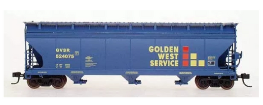 intermountain 67050-13 N Scale - ACF 4650 Cu Ft 3-Bay Hopper Golden West #524501