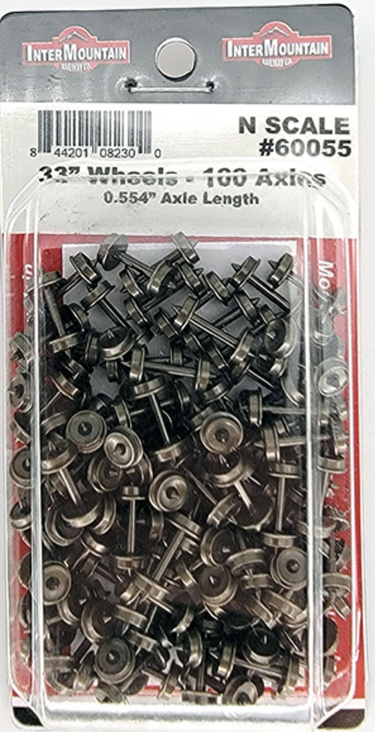 Intermountain 60055 N Scale - 33" Wheels - 100 Axles