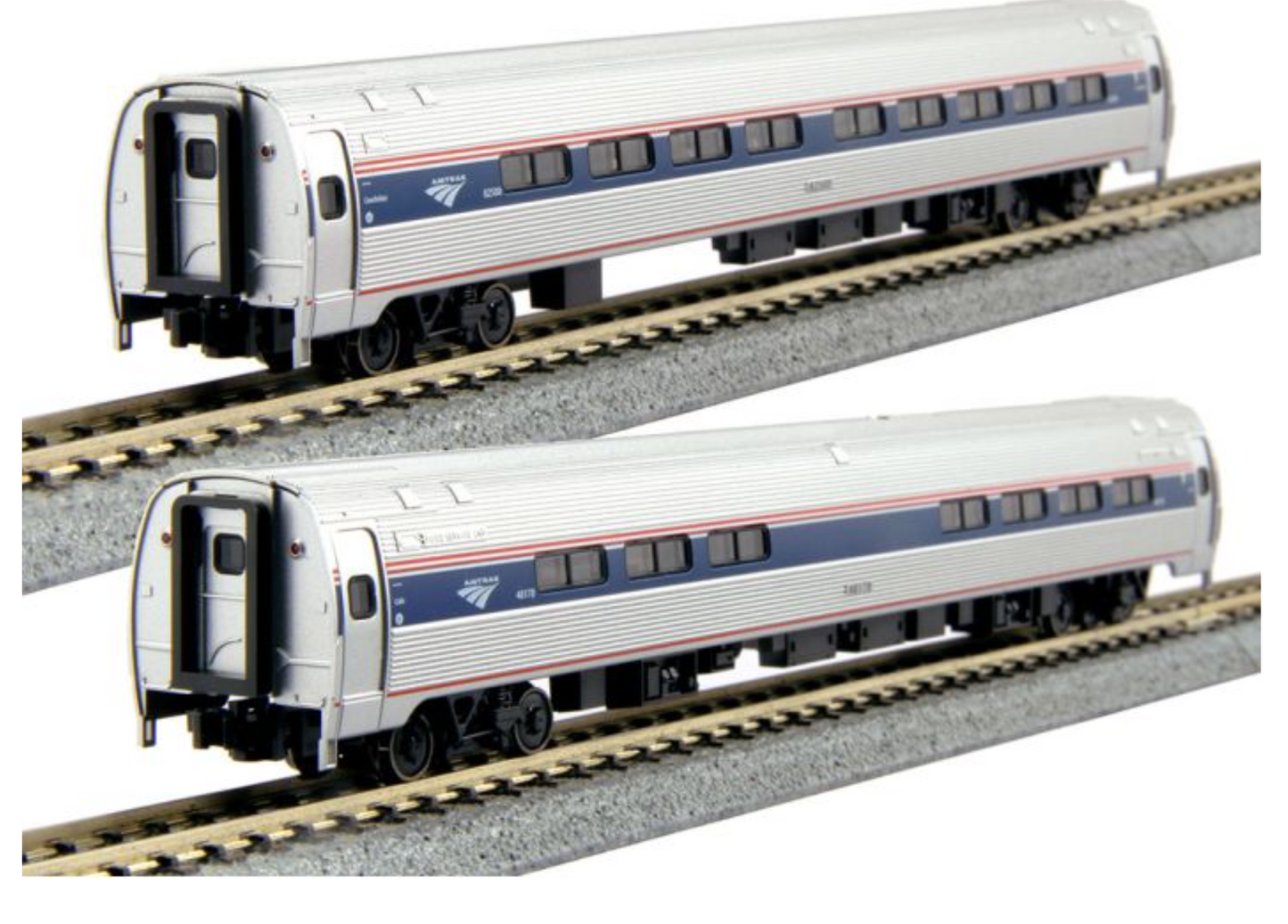 Kato 106-8003-1 N Scale - Amtrak Amfleet I Phase VI (82647, 48159) 2 Car Set with LED Lighting