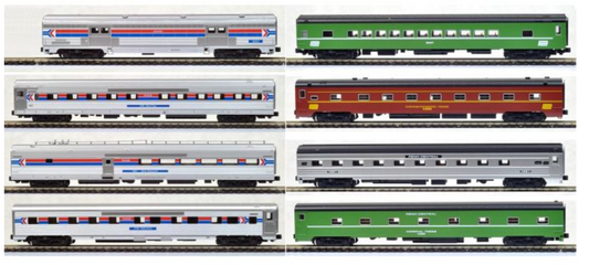 Kato 106-1971 Amtrak Rainbow Mixed Scheme Passenger Coaches 8 Unit Set N Scale
