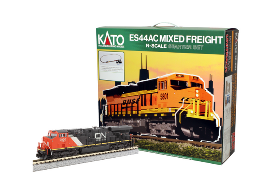 Kato Starter Set GE ES44AC "Gevo" And Mixed Freight Starter Set - Canadian National N Scale
