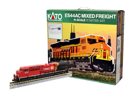 Kato Starter Set CPKC 106-0027 GE ES44AC "Gevo" And Mixed Freight Starter Set - N Scale