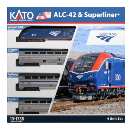 Kato N 101788 Amtrak ALC-42 and Superliner Phase VI 4-Unit "Starter Series" Set N Scale
