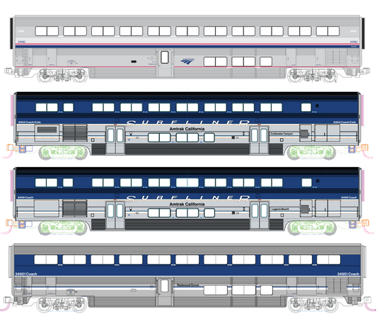 Kato Amtrak Pacific Surfliner 4 Car Add-on Set N Scale