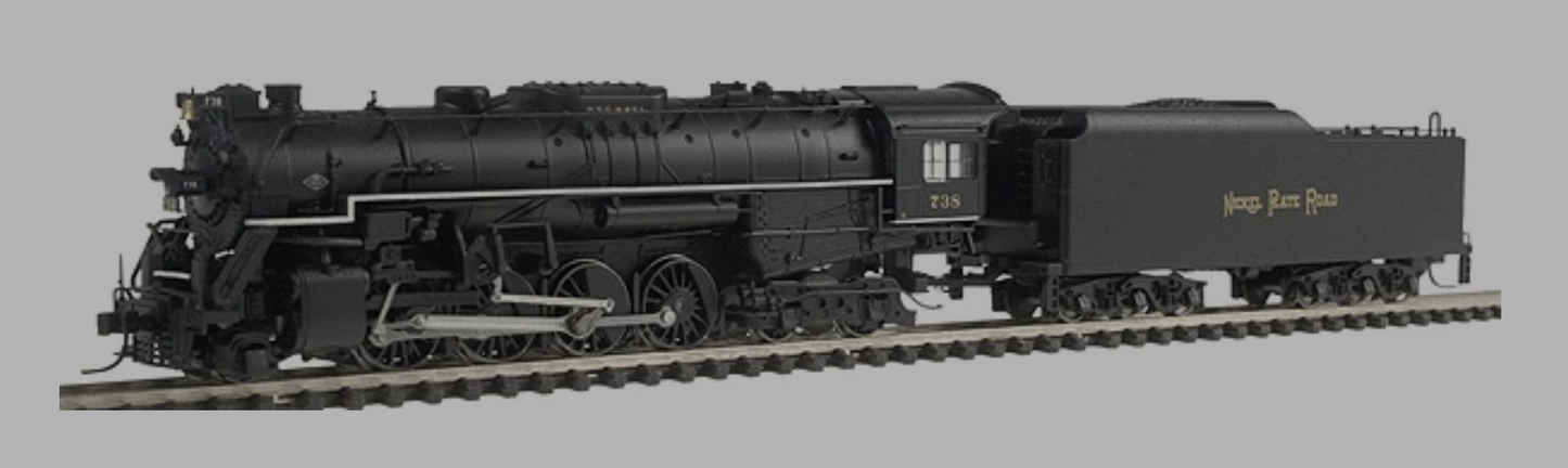 Life Like 7470 N Scale 2-8-4 Van Sweringen Berkshire Steam Engine DC/Silent Nickel Plate #738