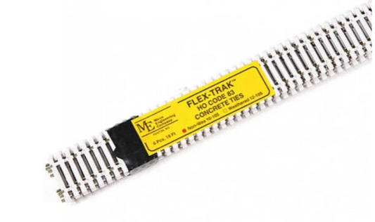 Micro Engineering 10-105 HO Scale -  Code 83 Non-Weathered Concrete Flex Track 3' Sections Quantity of 6