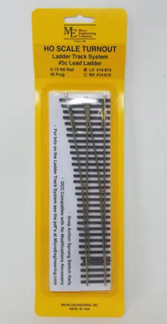 Micro Engineering 14-814 HO Scale - Turnout Code 70 #5c Lead Ladder Left Hand