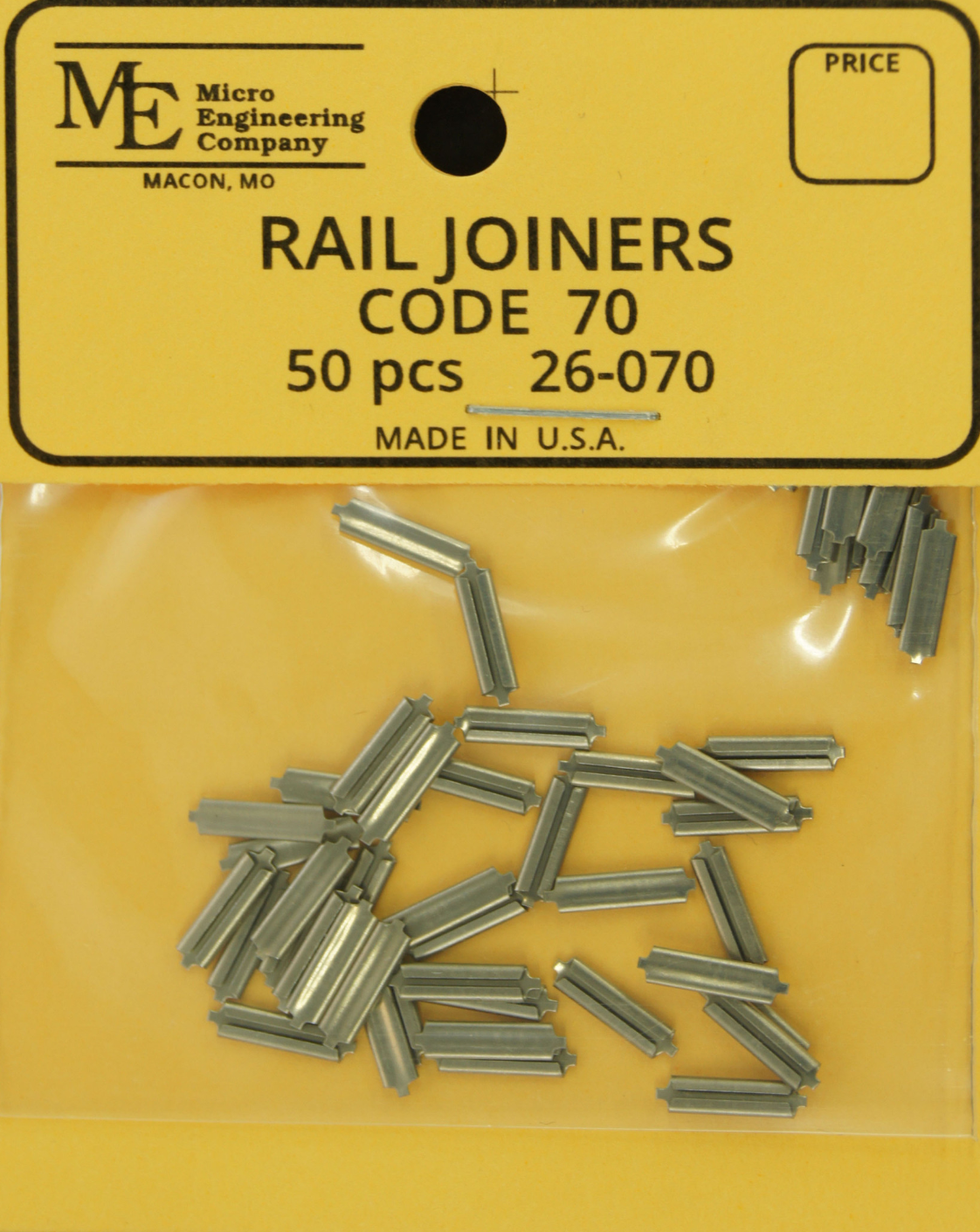 Micro Engineering 26-70 HO Scale - Metal Rail Joiners Code 70