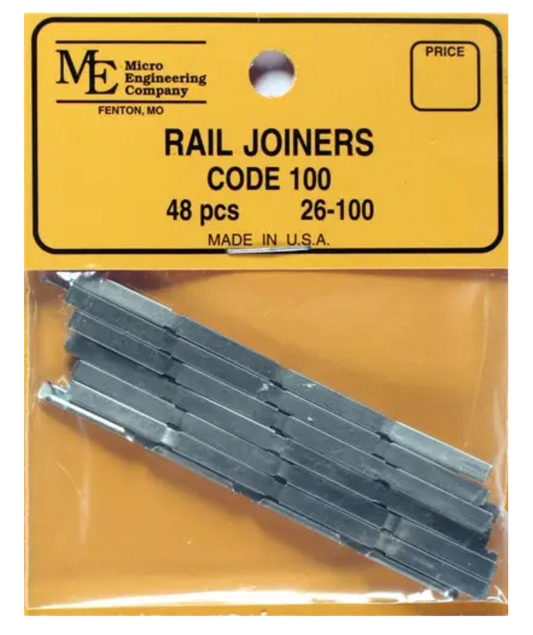 Micro Engineering 26-100 HO Scale - Metal Rail Joiners Code 100