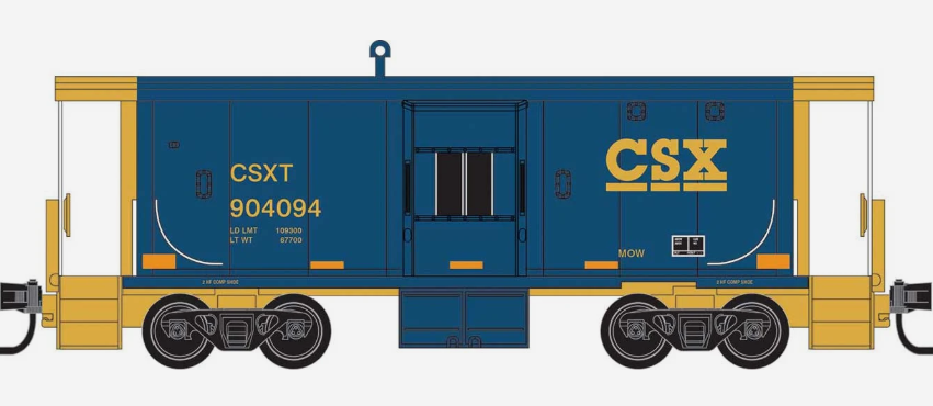 MicroTrains Line 130 00 330 N Scale - Bay Window Caboose CSX #904094 (YN3, blue, yellow)