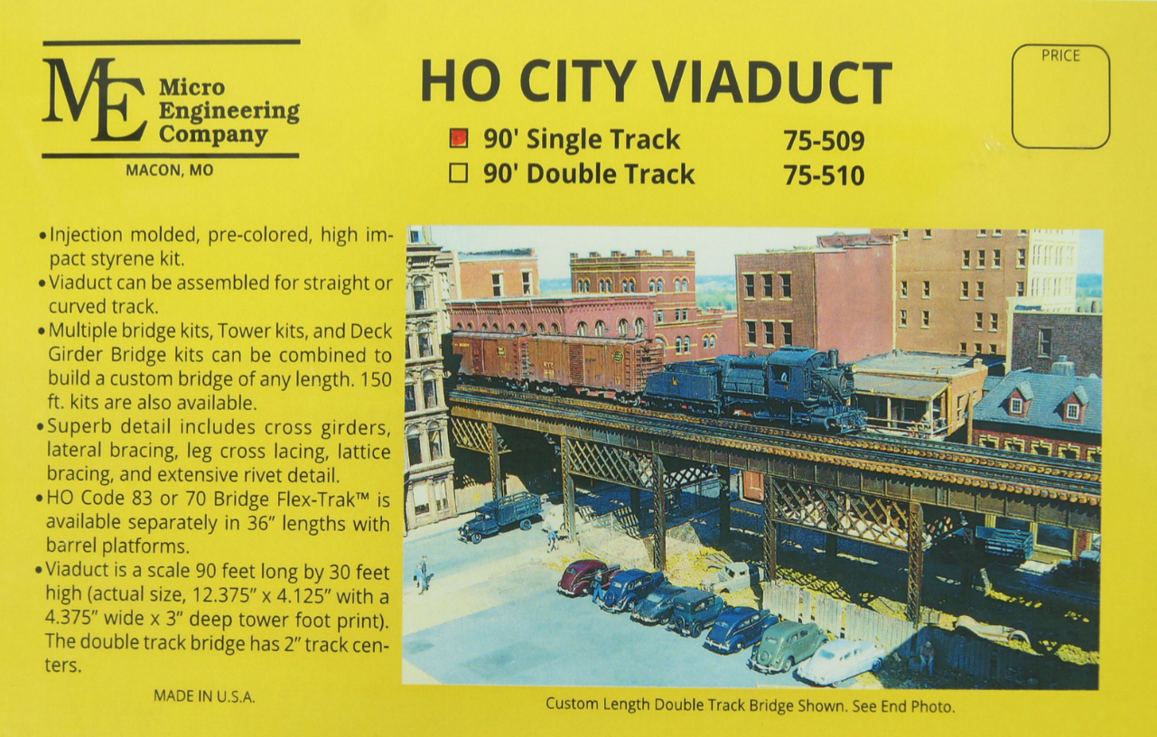 Micro Engineering 75-509 HO Scale - City Viaduct 90' Single Track